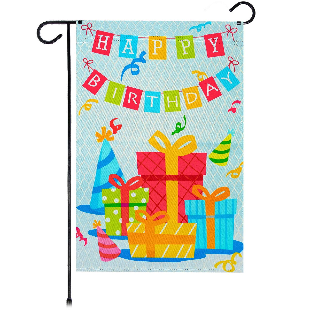 G128 Happy Birthday Presents Garden Flag 12x18 In Double Sided Birthday Yard Garden Lawn Decoration